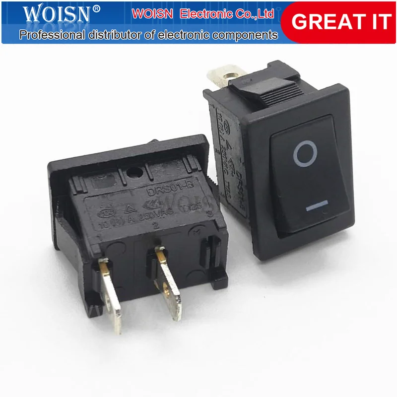 

1000PCS Single knife ship type switch Rocker power switch 15*21MM black 2 feet 2 files 6A/250V In Stock