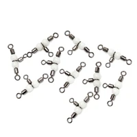 20pcs bearing barrel ring fishing connector rolling swivel 3 way fluorescent beads fishhook lure line fishing tackle