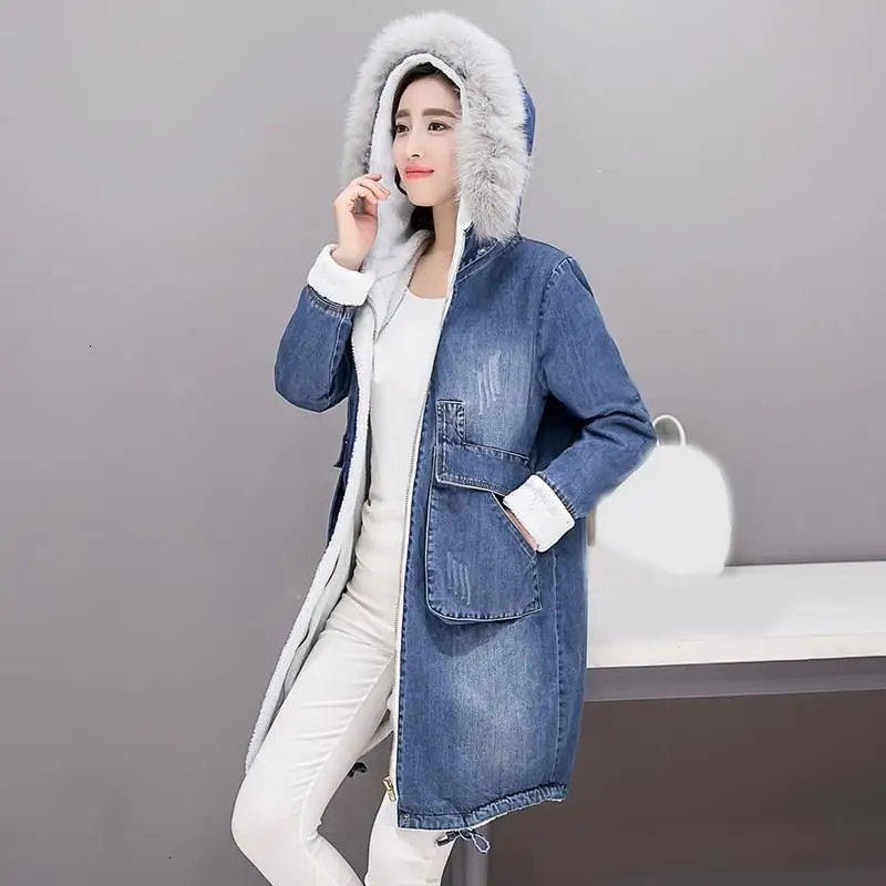Большие размеры женские джинсовые куртки верхняя одежда Свободные теплые
