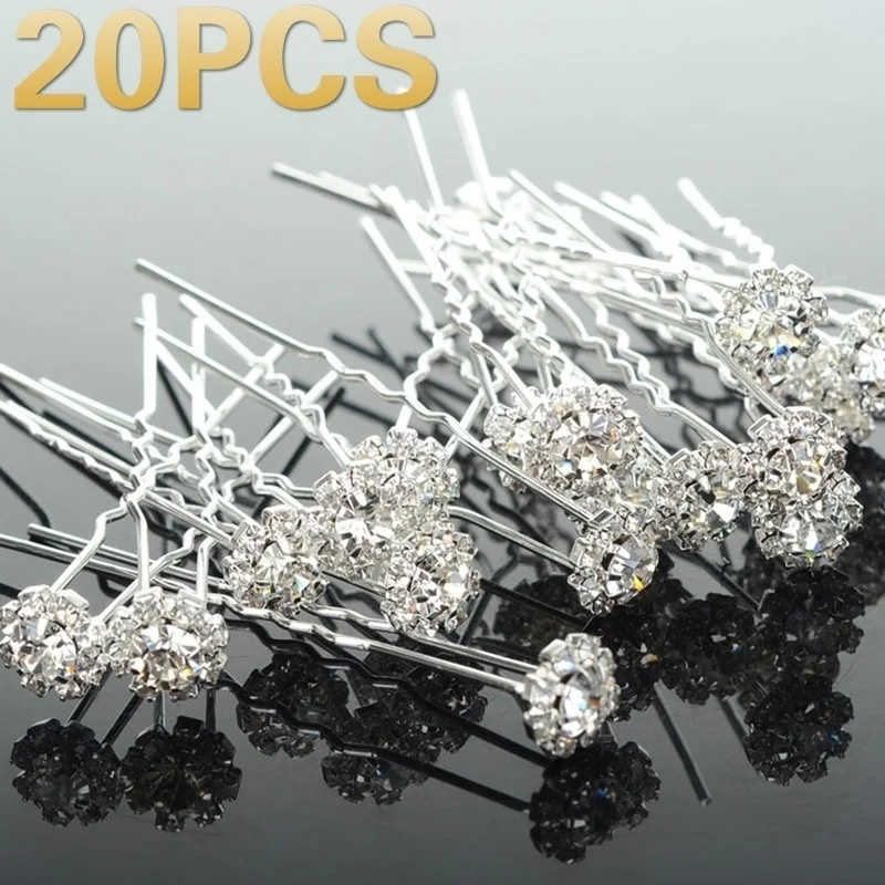 

20 штук свадебные цветочные заколки для волос с кристаллами зажимы для подружек невесты сбоку гребень заколки для волос Заколки для волос за...