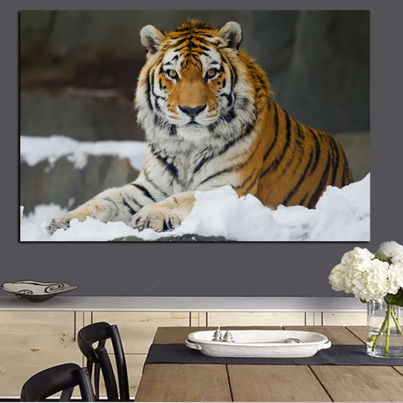 

Jungle Wild Tiger Pop Art Landscape Canvas Painting Print Animal Abstract Wall Art Pictures Cuadros for Living Room Decor
