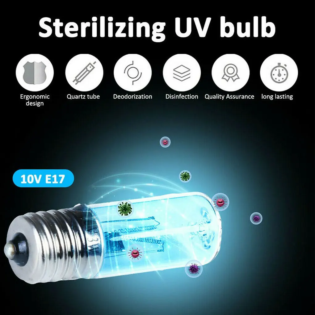 DC10V E17 UVC ультрафиолетовая УФ лампочка 3 Вт дезинфекционная лампа озоновая