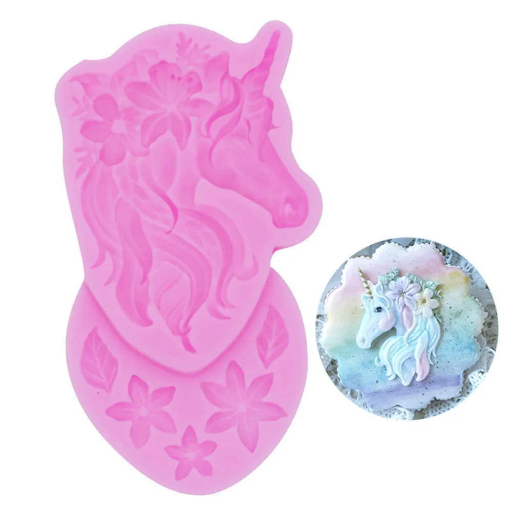 

3D Unicorn Silicone Mold Cupcake Topper Decoration Fondant Mold DIY Party Cake Decorating Tool Candy Chocolate Gumpaste Mould