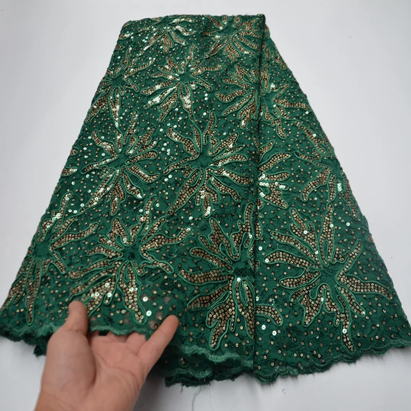 (5 ярдов/шт) модные бирюзовые зеленые африканские французские кружевные ткани с