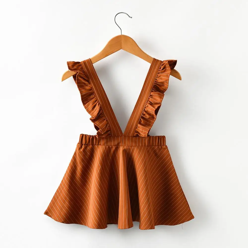 Платья для девочек платье маленьких с оборками в полоску на бретельках принцессы