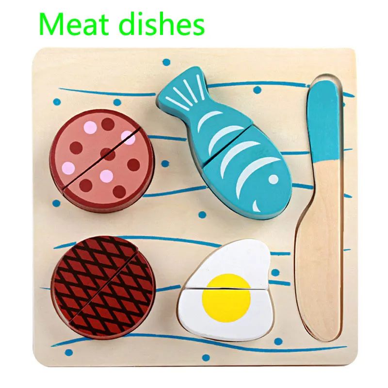 

Montessori cut fruits and vegetables toys wooden classic game simulation kitchen series toys early education gift play house toy