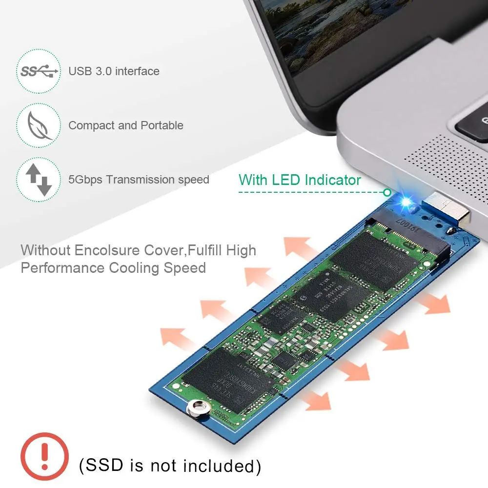 Переходник для внешнего жесткого диска onbian M.2 NGFF SSD на USB 3 0 адаптер B Key SATA
