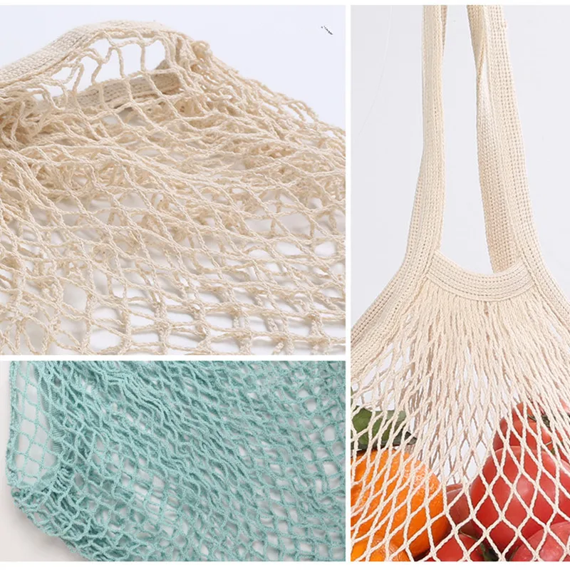 S/L Модная хлопковая Сетчатая Сумка Портативная сумка для супермаркета овощей