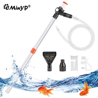 press type siphon pump aquarium gravel cleaner with glass scraper fish tank water changer kit adjustable water flow sand cleaner