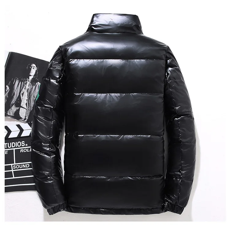 

Bright Leather Men's Down Jacket Super Warm Fashion New Down Jacket Europe And The United States Explosion Models