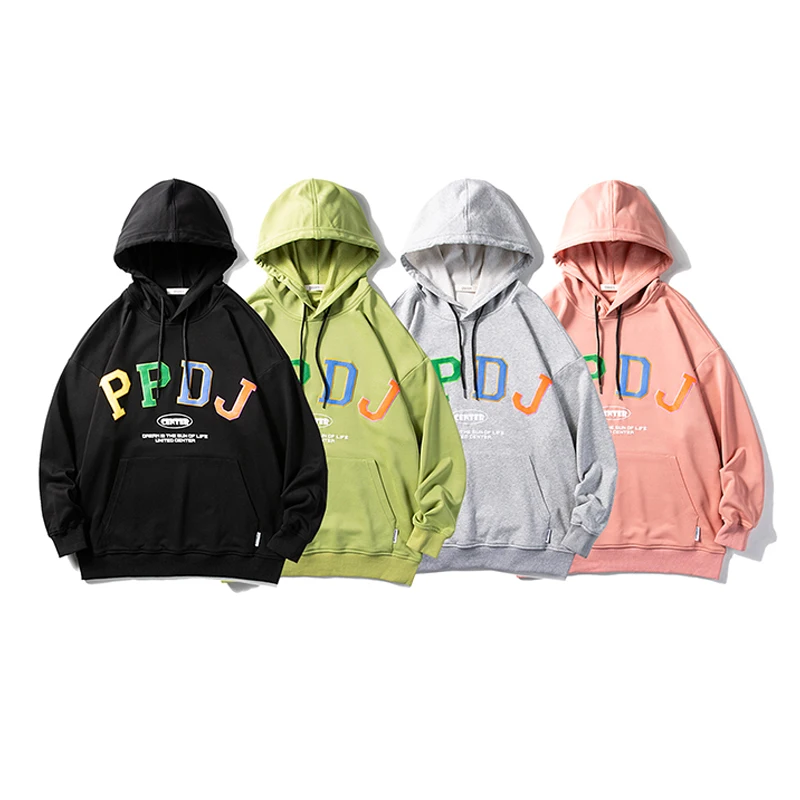 

England Style Letter Print Hoodies Kpop Unisex Street Hip Hop Loose Hipster 2021 Autumn Male All-match Oversized Casual Hoodi