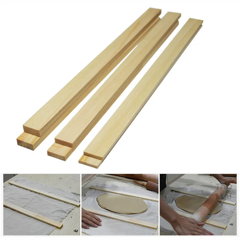 

6PCS/SET Mud-rolling Stick Guide Mudboard Guide Wooden Strips DIY Ceramic Mudboard Forming Tool Teaching Pottery Tool