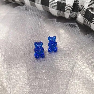 HZ Новинка милая Цветная Акриловая заколка для волос Gummy Bear заколки для волос аксессуары для волос для женщин девочек детей - Цвет: 41 Stud earring
