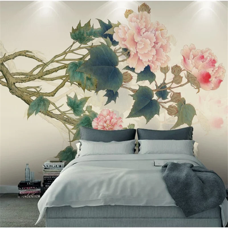 Wellyu индивидуальные обои 3d высокой четкости тщательный Гибискус фон стены