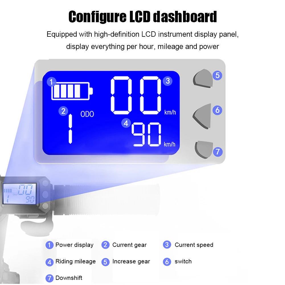 24V/36V Folding Electric Scooter Controller Accessories Carbon Fiber Scooter Controller LCD Display Brake Accelerator Throttle