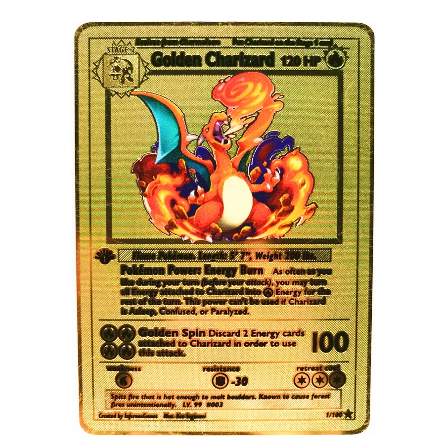 TAKARA TOMY 27 стилей Покемон металлическая карточная игра Аниме битва золото Charizard