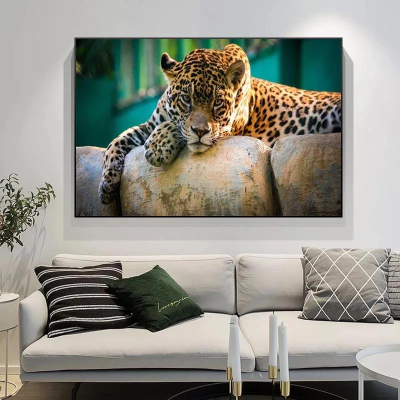 

Leopard Rest On The Tree Real Nature Photo Canvas Art Prints Cheetah Poster Painting On Wall Decor Mural Picture For Living Room