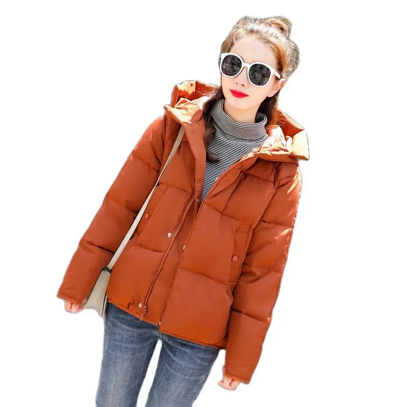 

M.Y.FANTASY 2021 Slim Cotton Solid New Women's Hooded Winter Loose Cotton-padded Jacket Winter Jacket Women