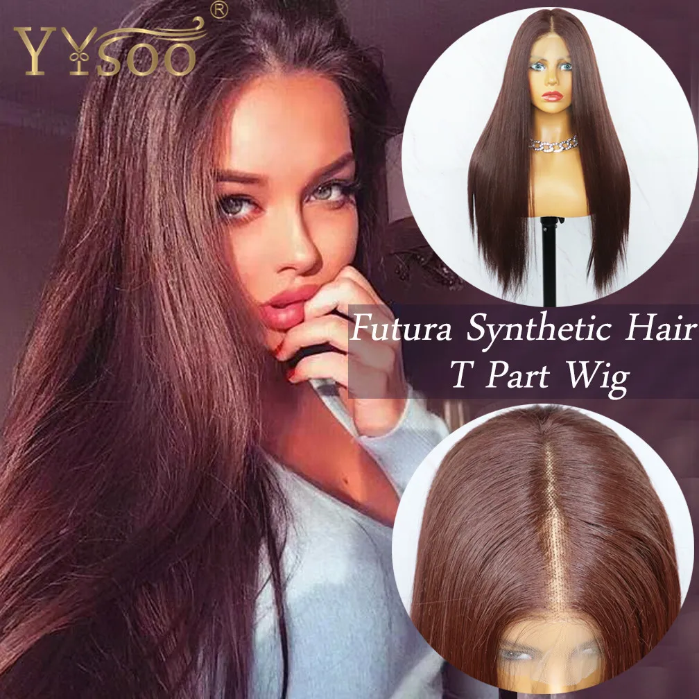 YYsoo #33 цвет длинный 13x2 Futura синтетические волосы на кружеве передние парики