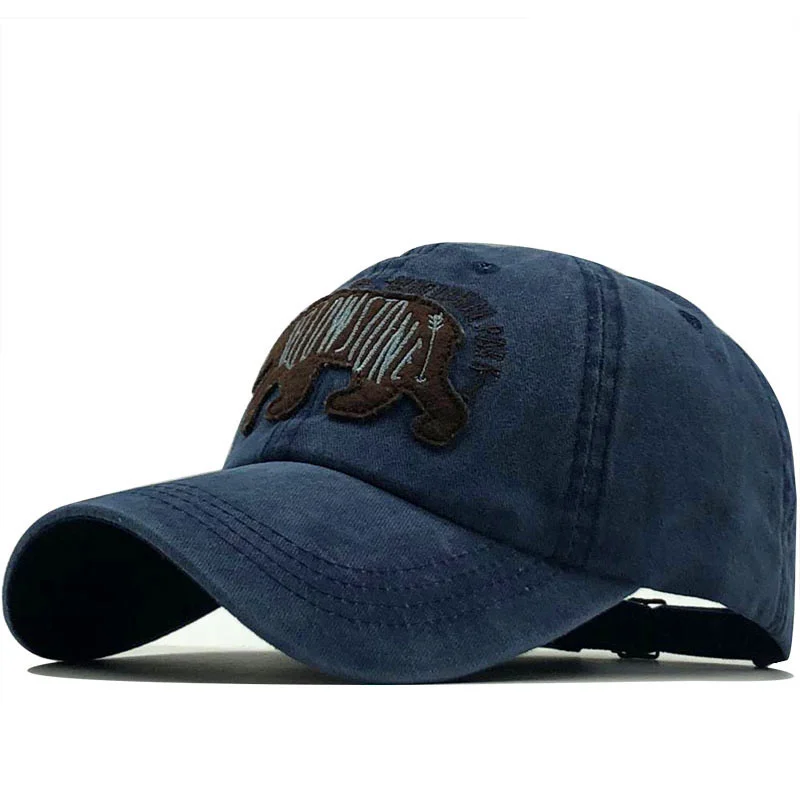 

New Washed Cotton Baseball Cap 2021 high quality Hat For Men Women Dad Hats Embroidery Bear letter Casual Casquette Hip Hop Caps