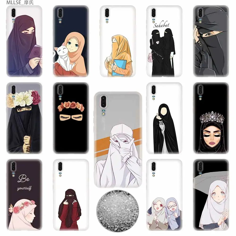 Мусульманский Исламский женский чехол для телефона из ТПУ Huawei P40 P30 P20 Pro P10 P9 Lite
