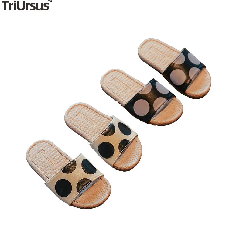 Тапочки для маленьких девочек новинка 2020 шлепанцы в горошек из искусственной