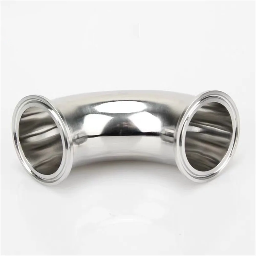 

45mm Pipe OD Stainless Steel SS304 Sanitary Tri Clamp 64mm Feerule OD 90 Degree Elbow Pipe Fitting Homebrew