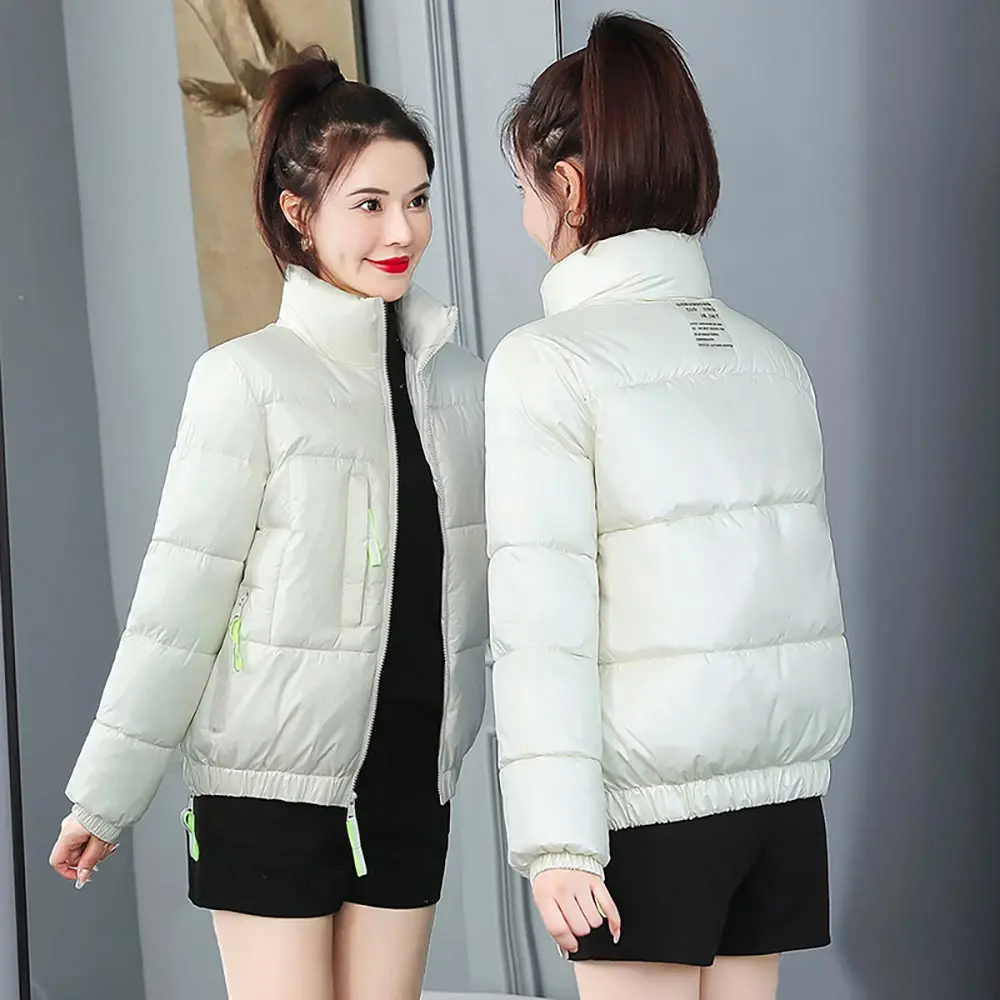 GRELLER Autumn Winter Jacket For Women 2021 New Fashion Stand Collar Coat Female Jackets Winter Lady Short Parkas Warm Outwear