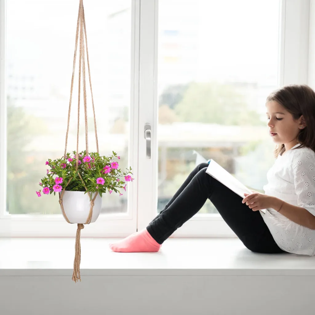 Модная обувь в богемном стиле подвеска для растений из макраме дома и улицы