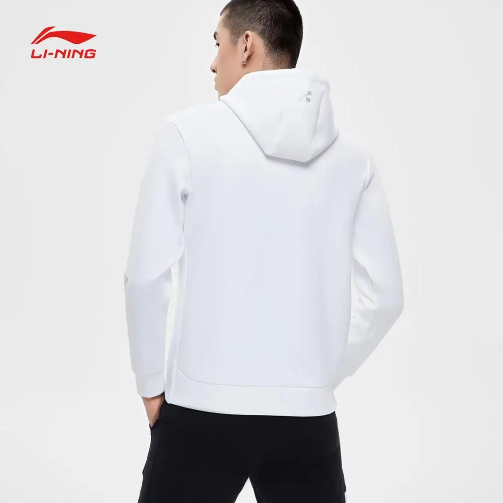 Li-Ning мужская тренировочная толстовка с капюшоном, обычная посадка, 92% полиэстер, 8% спандекс, комфортный спортивный свитер с подкладкой из интерлока, AWDN983 MWW1514