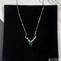 KJJEAXCMY fine Jewelry 925 Sterling Silver Natural Emerald Girl vintage Pendant Necklace Support Test Chinese style hot selling