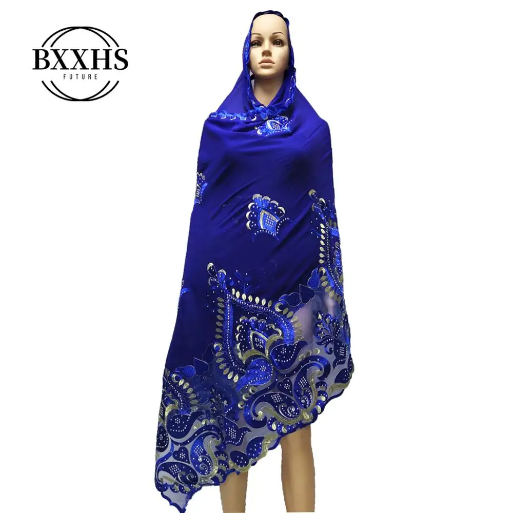 Высококачественный шифоновый шарф для мусульманских женщин с вышивкой из шифона