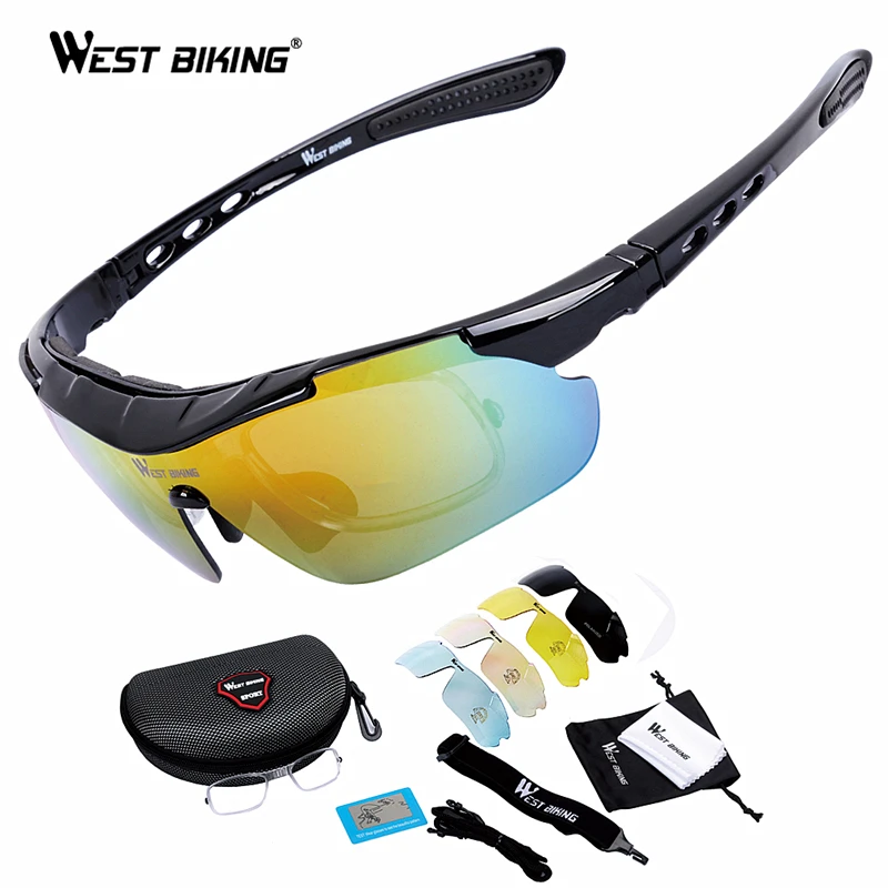Велосипедные очки WEST BIKING 5 линз UV400 ветрозащитные велосипедные оправа для