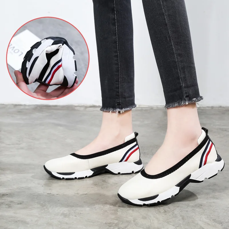

LAASIMI Women's Genuine Leather Winter Flat Platform Loafers For Women Casual Shallow Flat Shoes Female Mixed Colors Footwear