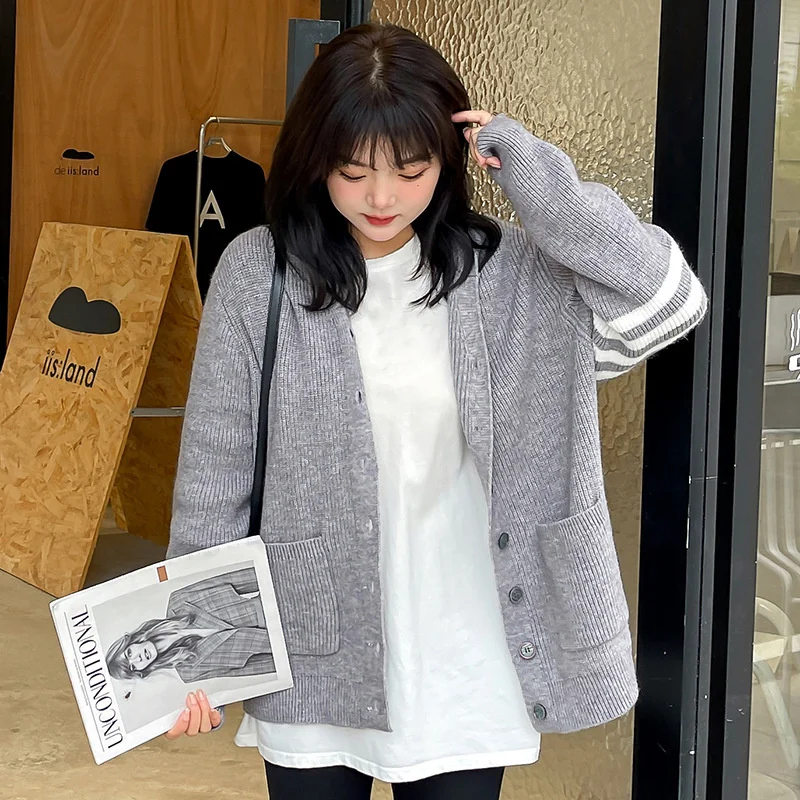 

Women's Hooded Coat autumn winter loose long sleeve knitted cardigan