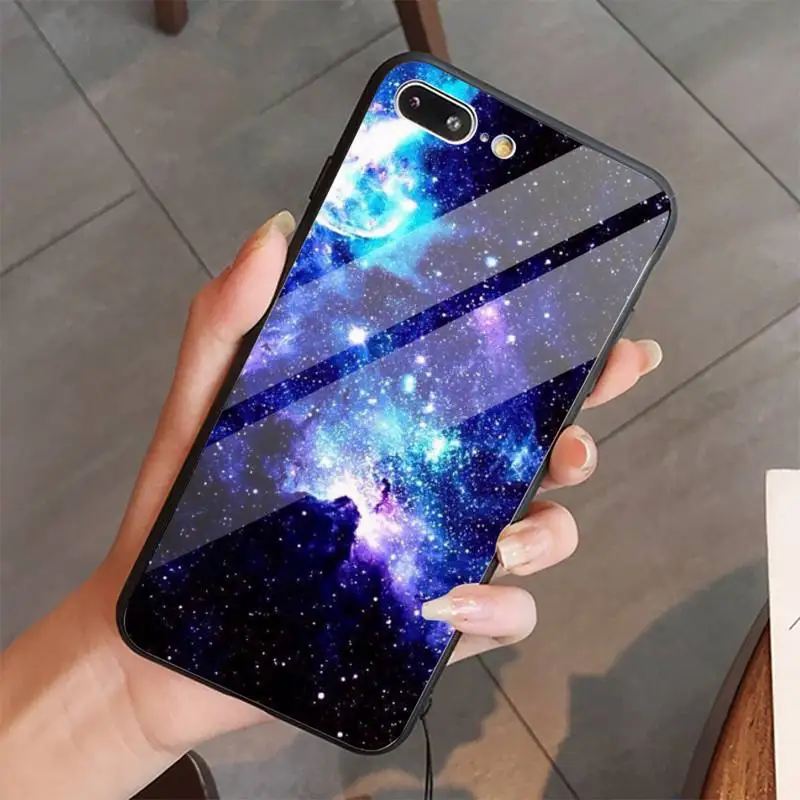 

Starry Sky space universe coque funda cover Phone Case Tempered glass For iphone 5C 6 6S 7 8 plus X XS XR 11 PRO MAX