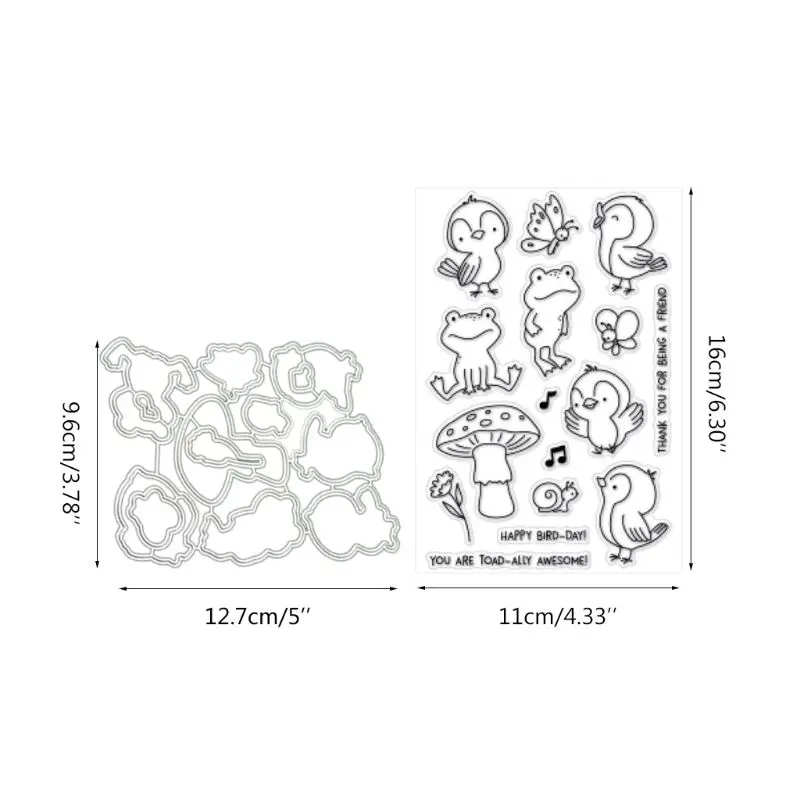 

Frog Birds Silicone Clear Stamps And Dies 2021 DIY Scrapbooking Embossing Photo Album Decor Paper Card Craft Supplies