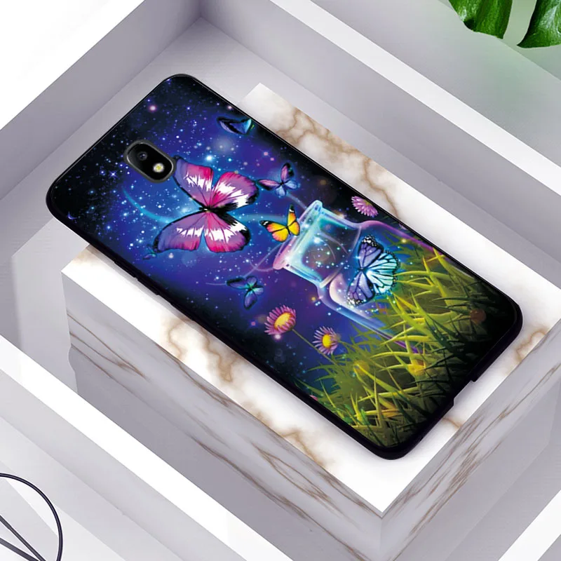 TPUBLK615 Чехол для телефона с бабочкой для samsung J5 чехол J4 J2 Core Prime черный ТПУ чехол для samsung J7 Neo чехол s J2 Pro J250 Galaxy J3 J7 - Цвет: TPUBLK615