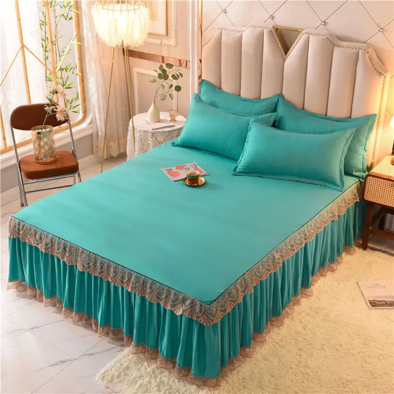 

Cool Bed Skirt Lace Bedspread Princess Style Bedding Sets with Pillowcases Beautiful Bed Spreads Queen King Size Beddings