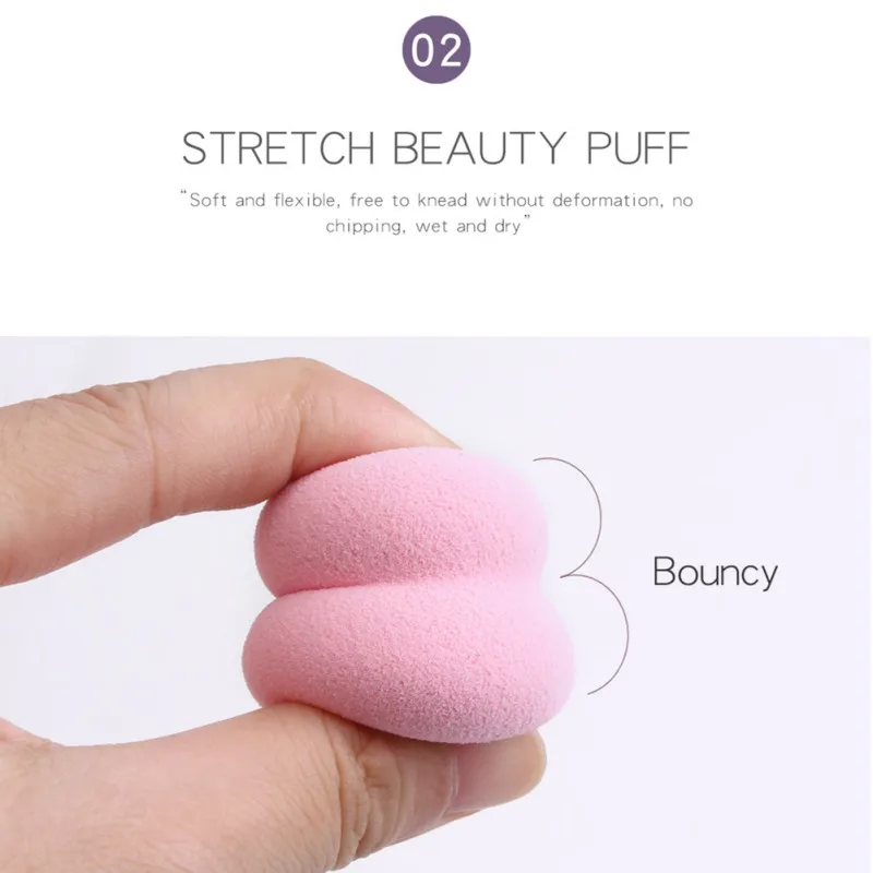 

2PCS Different Shape Cosmetic Sponge Dry&Wet Use Makeup Puff Sponge Foundation Powder Blush Blender Cosmetic Tool Gift for Her