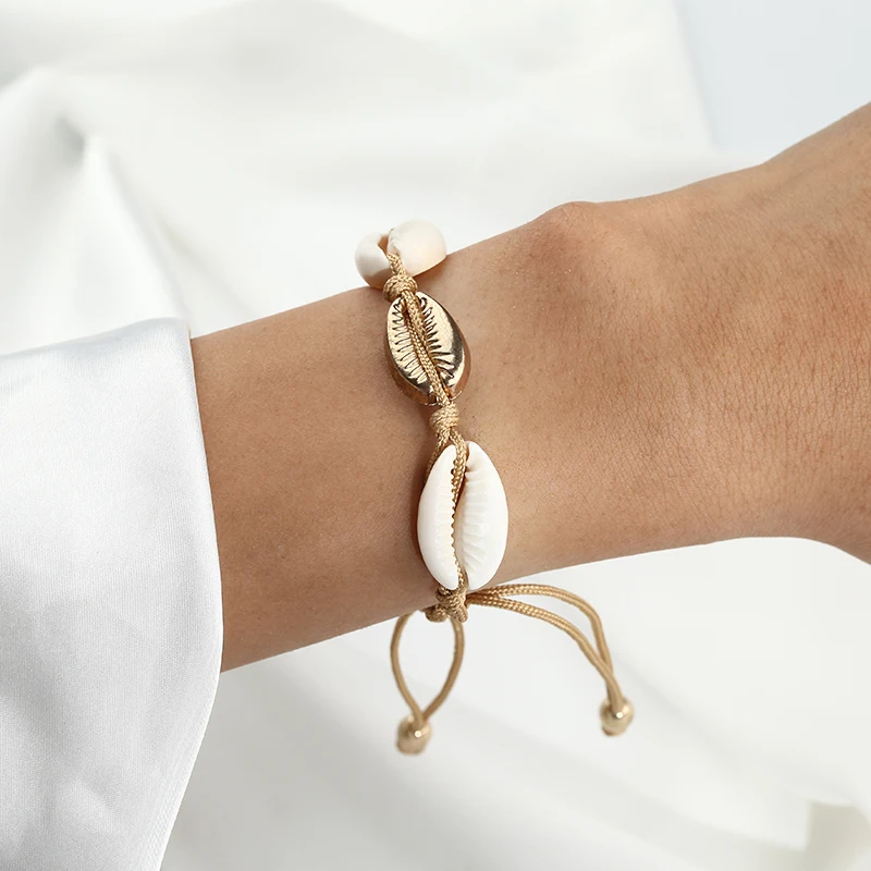 Богемский золотой браслет в виде ракушки Дамский Шарм темпераментный ножной