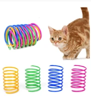 3pcslot cat spring toy colorful plastic spring training toy for interacting with pet cats