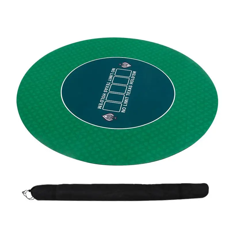 Техасский Холдем покерный макет казино зеленый 120 см резиновая скатерть круглый