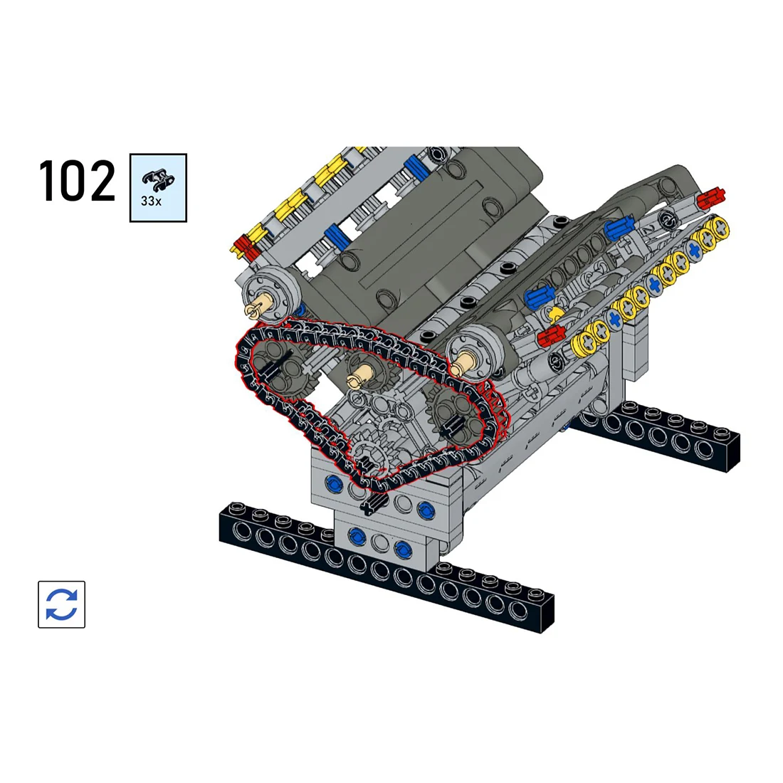 

770Pcs MOC-54607 Bricks Model V8 Engine Building Blocks Toy (Authorized and Designed by Bricktec Designs) - Dynamic Version
