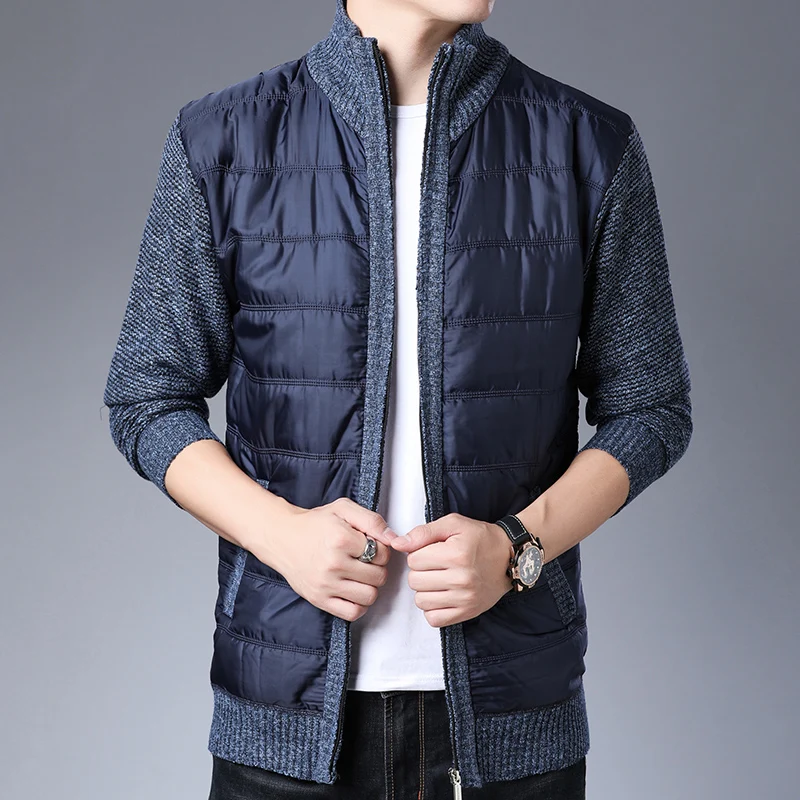 Осенняя и зимняя мужская модная дизайнерская Лоскутная Повседневная Толстая