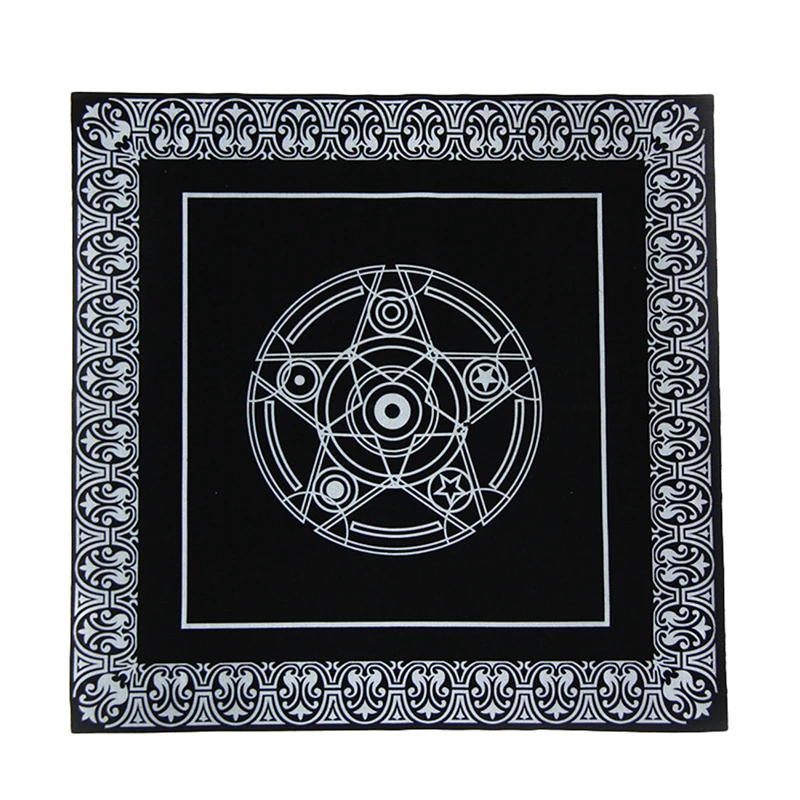 The Tarot Card Tablecloth Grid Astrology Divination Altar Velvet Mat 49*49cm