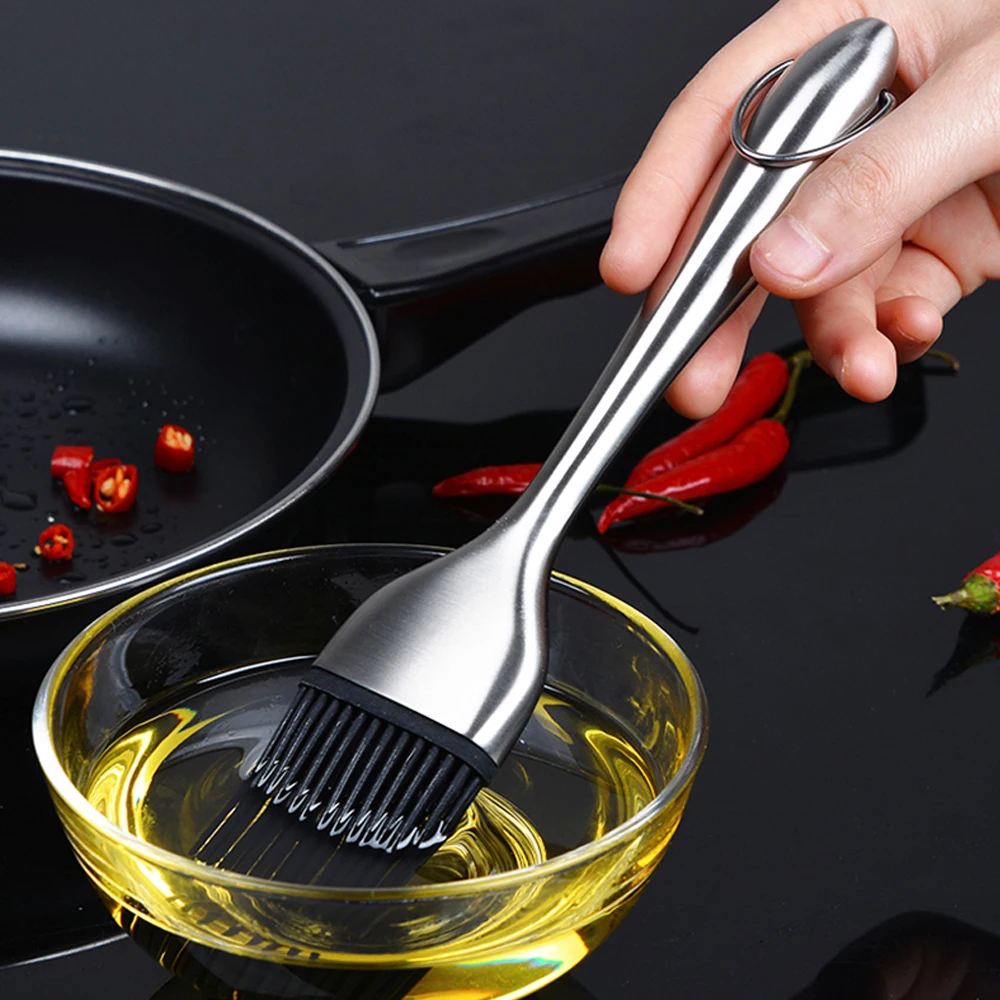 Кухонные аксессуары силиконовая масляная щетка кухонная кисть ручка из нержавеющей стали барбекю гриль для