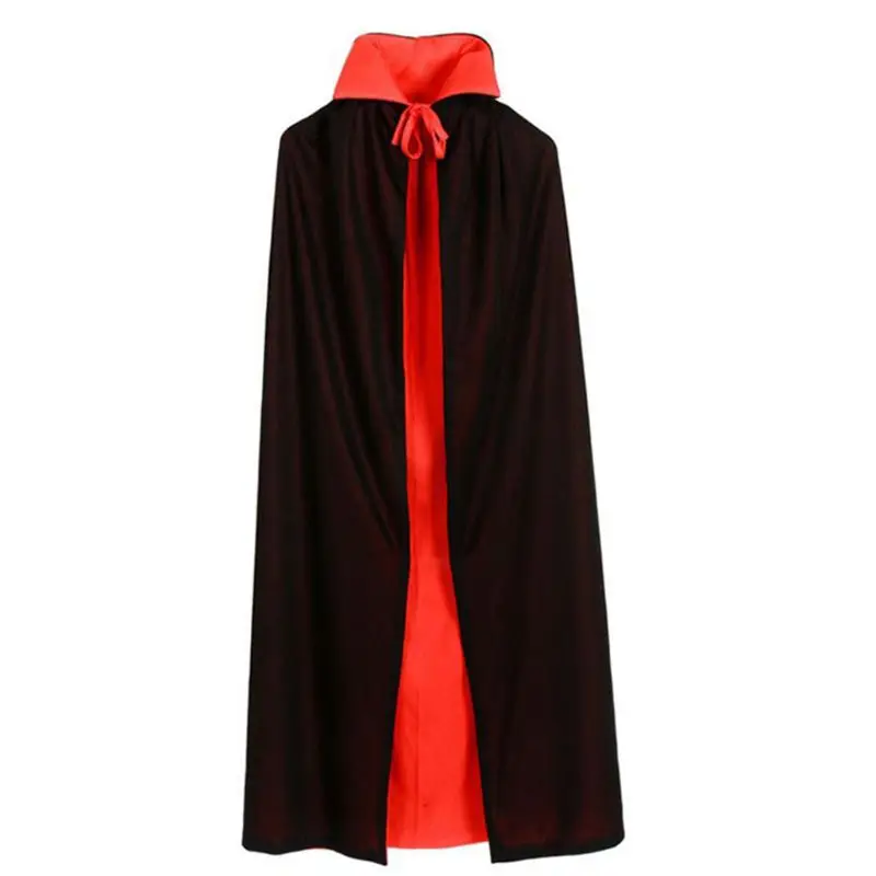 1 Stand collar Kids Для взрослых и детей, унисекс, с капюшоном, стоячий воротник, Плащ Вампира, двухслойный двухсторонний плащ для Хэллоуина, вечерние принадлежности, карнавальный костюм - Цвет: 1 Stand collar Kids