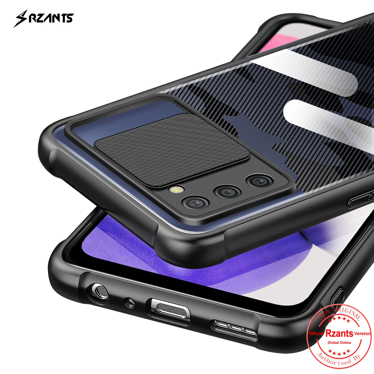 

Rzants For Samsung Galaxy A03S Case Hard [Camouflage Lens] Camera Protection Hlaf Clear Cover
