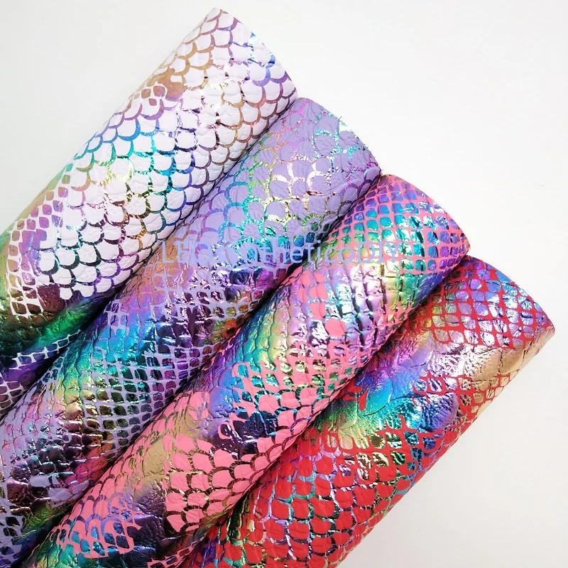 1 шт. 21 х29 см Радужная Русалка искусственная кожа ткань синтетическая Ткань Кожа